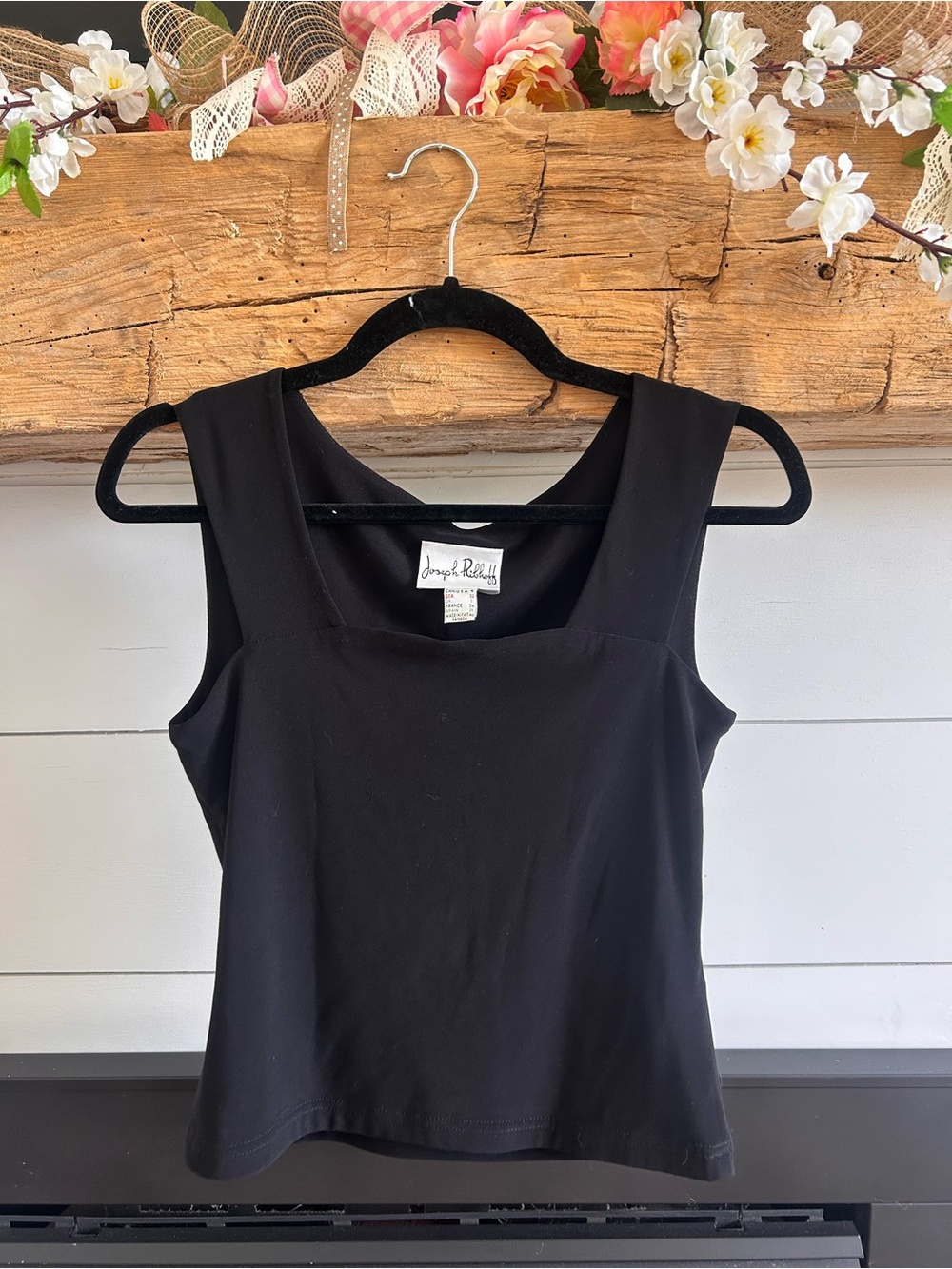 Joseph Ribkoff Black Square-Neck Stretch Tank